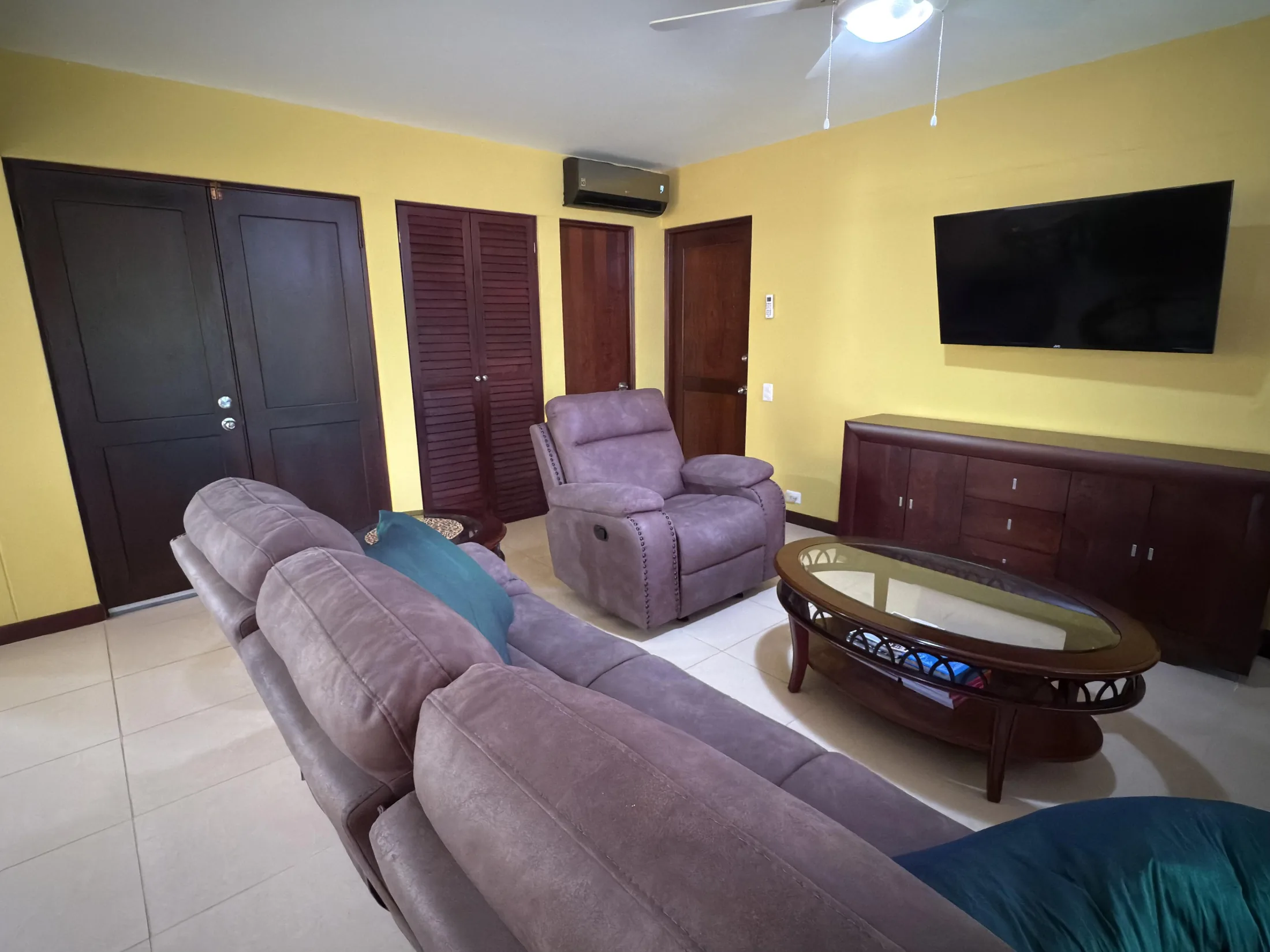 Living room combined with dining room for flowing downstairs open spac